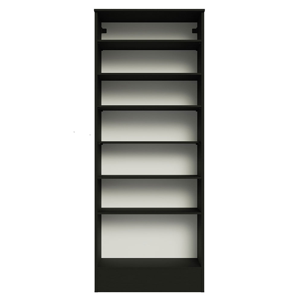 Sapateira Armário Multiuso Madesa Isis 1 Porta com Espelhos Preto Cor:Preto