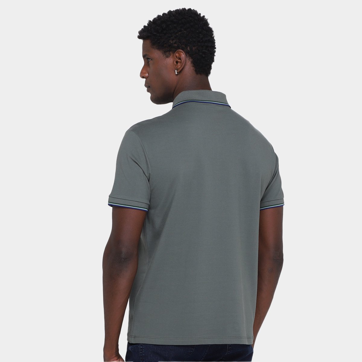 Miniatura Camisa Polo Ellus Masculina Cinza - M
