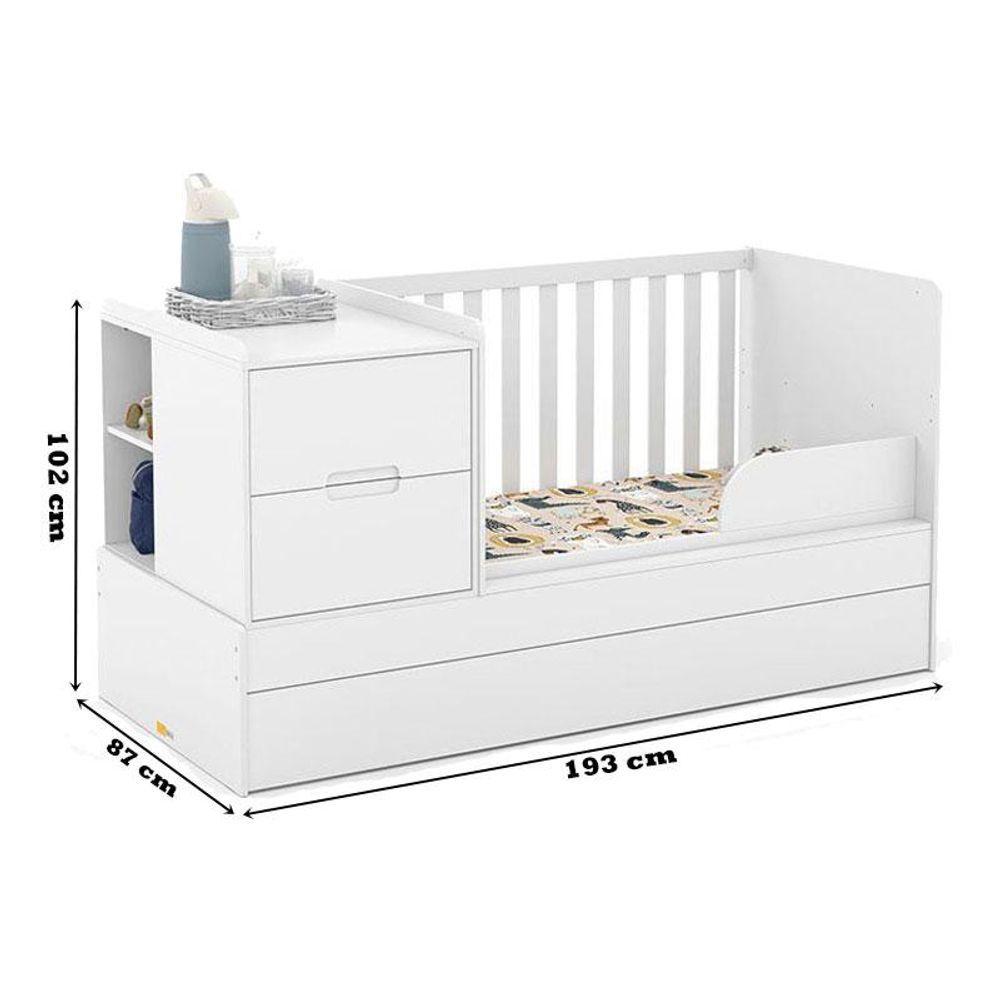 Miniatura Berço Americano Multifuncional Formare Branco Acetinado Colchão - Matic