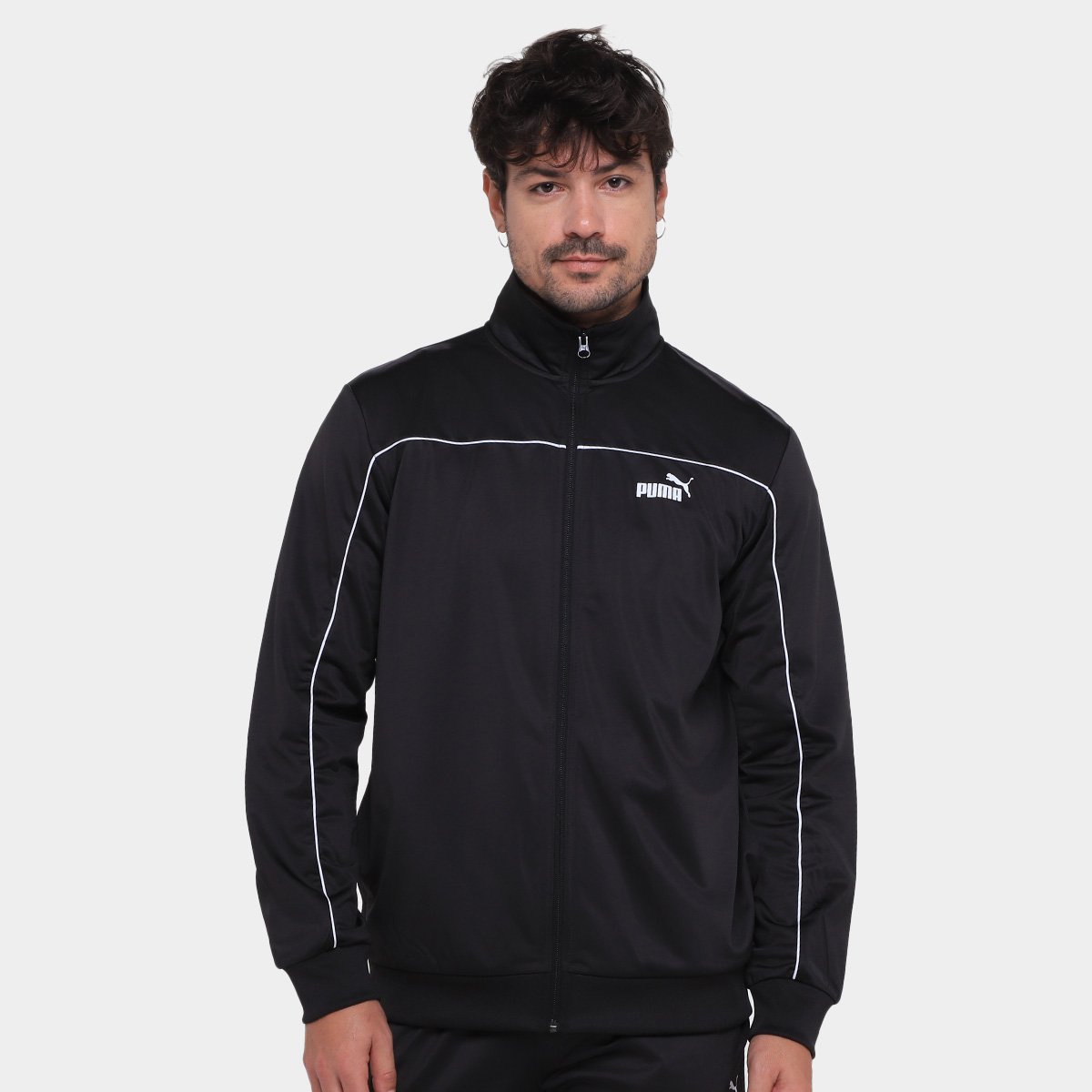 Miniatura Agasalho Puma Poly Piping Suit Masculino Preto - G