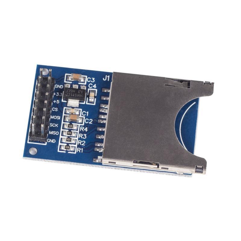 Miniatura Módulo Cartão Leitor Sd Para Arduino Automação Pic Robótica 3,3V / 5V - SPI - FAT16 ou FAT32 - Mosi, SCK, Miso e CS