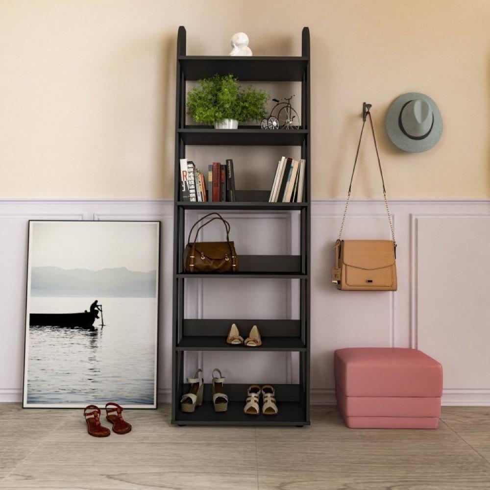 Miniatura Conjunto 3 Estantes para Livros 6 Prateleiras Floripa Espresso Móveis Preto