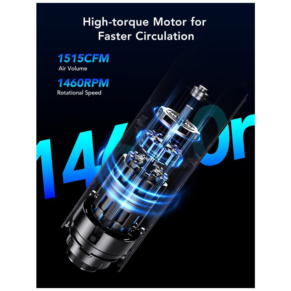 Miniatura Ventilador de Torre, Estilo Moderno com Temporizador de 24H, Silencioso, 5 Modos, 12 Velocidades e Controle por APP ou Voz, 110V 48W, Goveelife, 110v