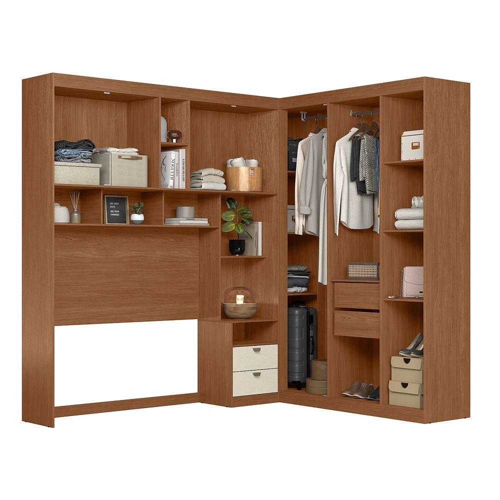 Miniatura Guarda-roupa Modulado Casal MDP Lugano Jatobá/Areia