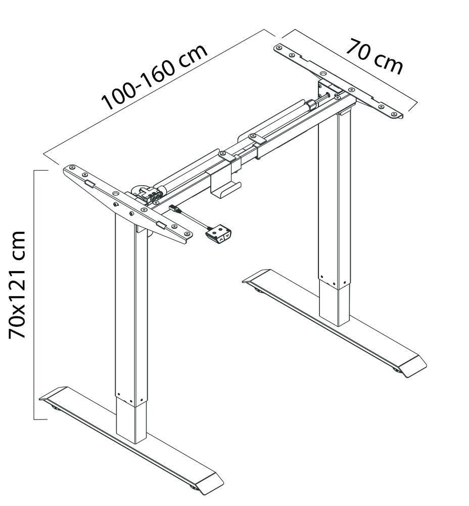 Miniatura Base Mesa Regulagem De Altura Elétrica Elements Misch White