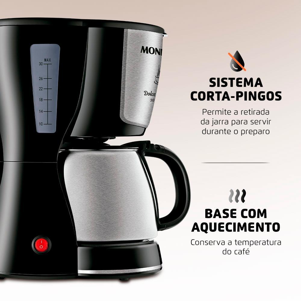 Miniatura Cafeteira Elétrica Mondial Dolce Arome C-37Ji-30X 800W Inox