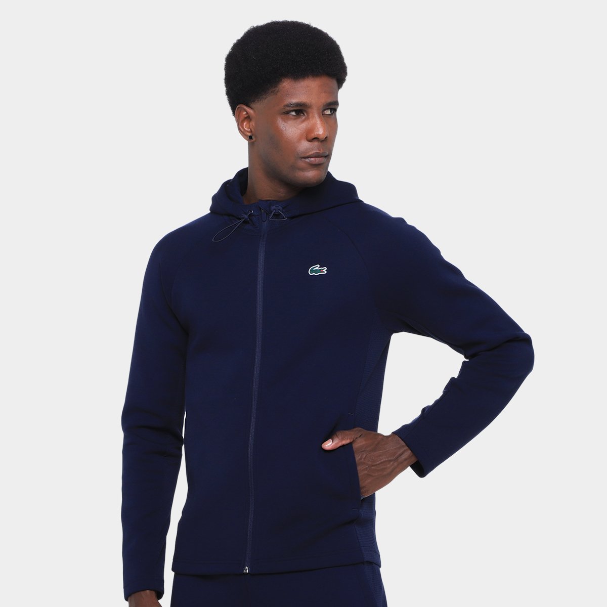 Miniatura Jaqueta Com Capuz Lacoste Masculina Marinho - G