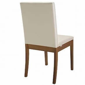 Miniatura Mesa de Jantar Redonda Herval Meriti com 4 Cadeira Herval Pérola - Jequitiba/Chocolate/Off White