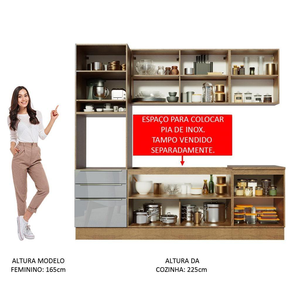 Cozinha Completa com Armário e Balcão 7 Portas Madesa