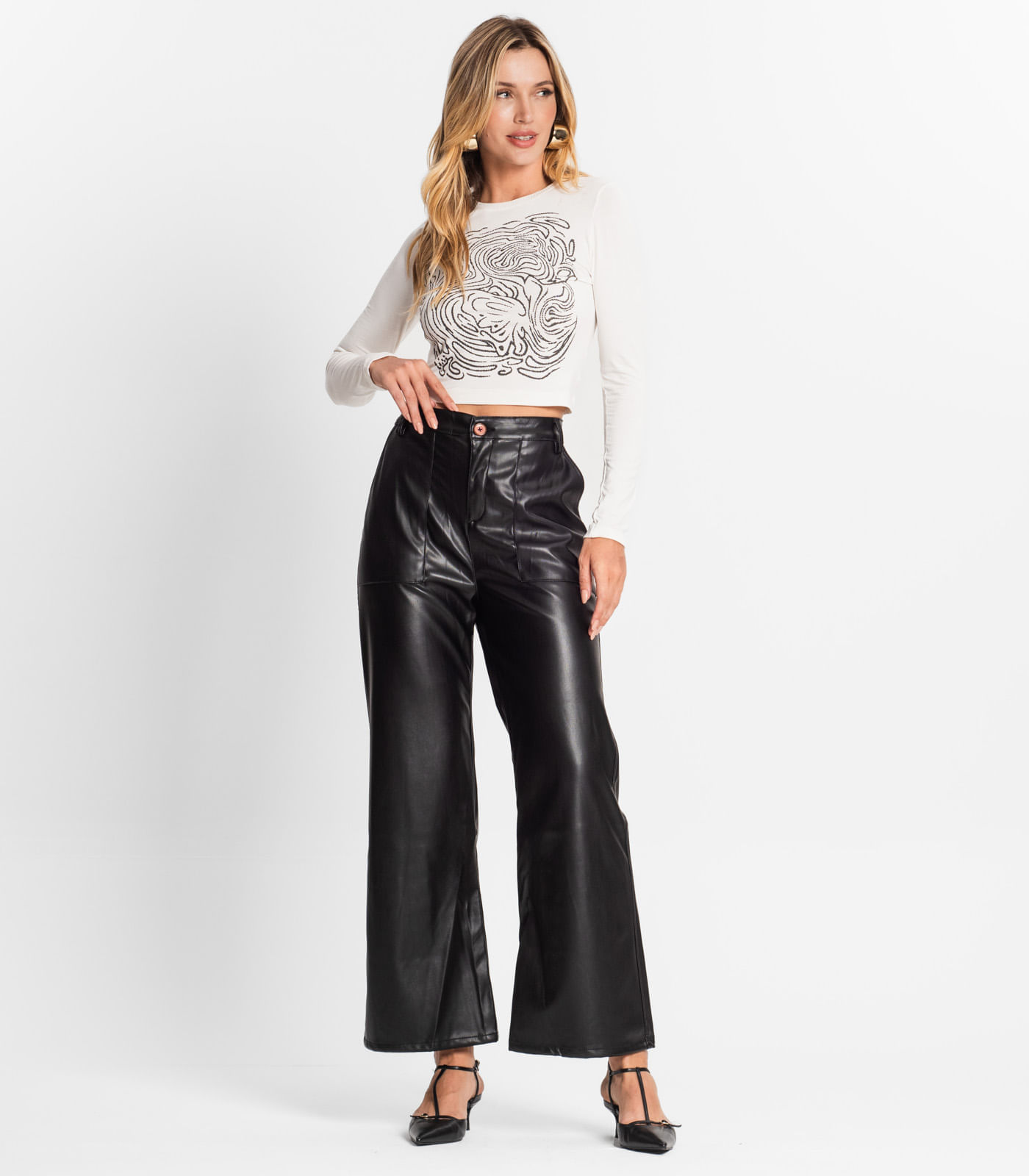 Miniatura Calça Pantalona Feminina Endless Preto 34