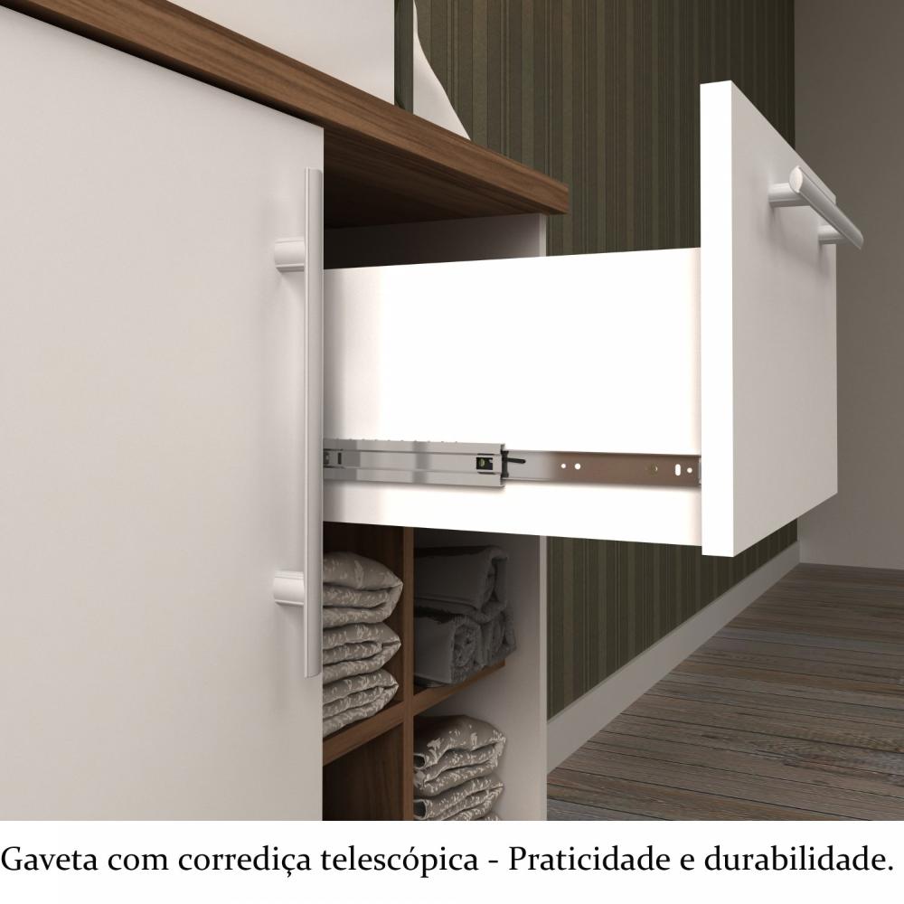 Miniatura Gabinete para Banheiro 70cm com Cuba e Espelheira Veneza Móveis Bosi Nogal/Branco