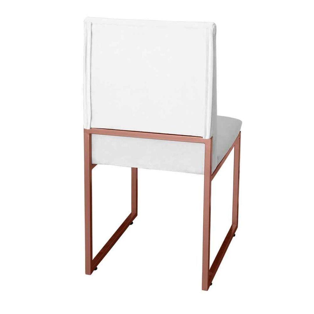 Miniatura Cadeira De Jantar Escritorio Industrial Garden Ferro Bronze Corino Branco