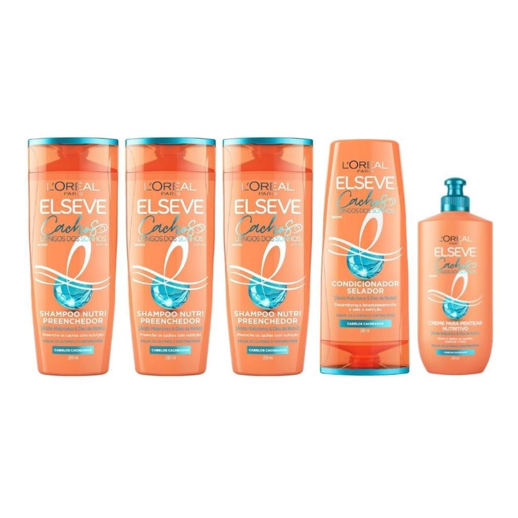 Miniatura Kit Elseve Cachos Dos Sonhos 3 Sh 200Ml+1 Cond 200Ml+1 Creme