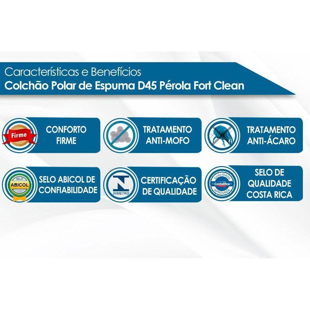 Miniatura Colchão Viúva Espuma D45 Pérola Clean (128x188x20) Polar