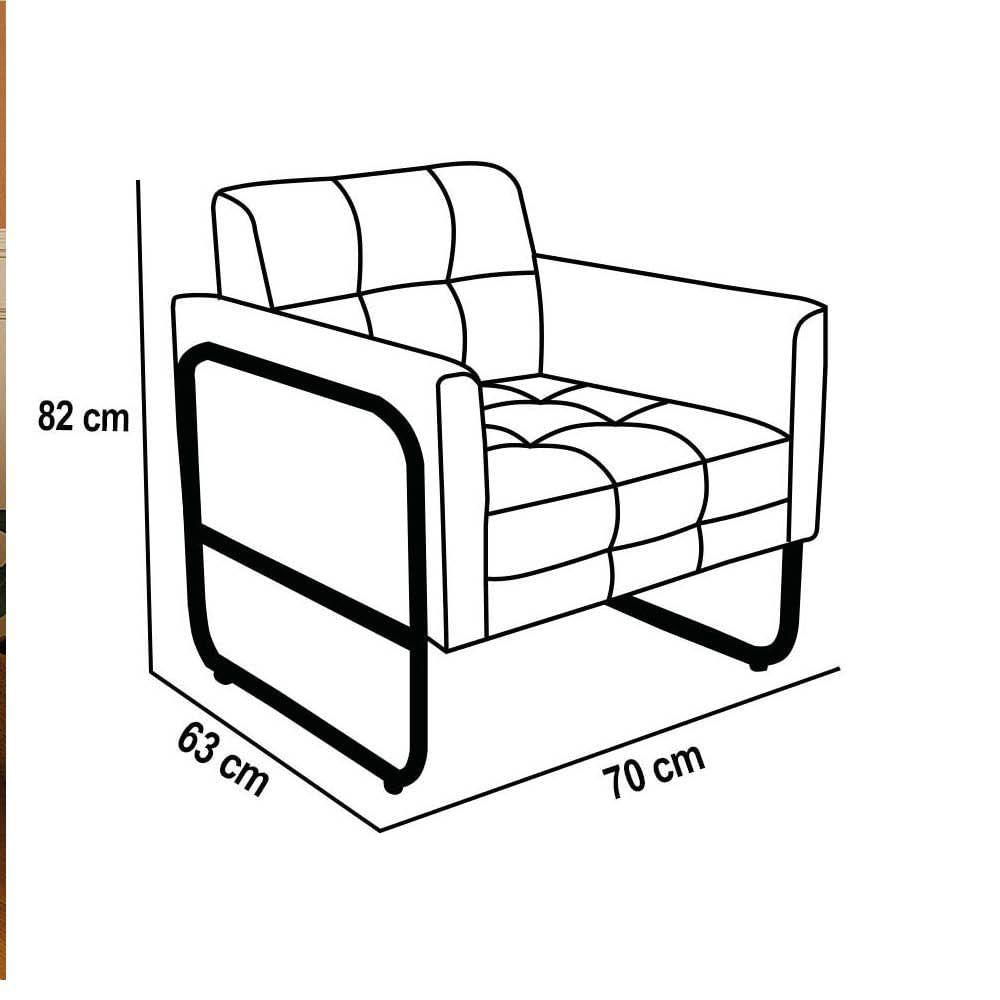 Miniatura Poltrona Sala Industrial Alta Tubo Dourado Elisa Suede Rosa Bebê D03 - D'rossi