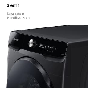Lava e Seca Samsung Smart WD18T com AI Wash, Digital Inverter e Ecobubble Black Inox - 18/10 kg 110V