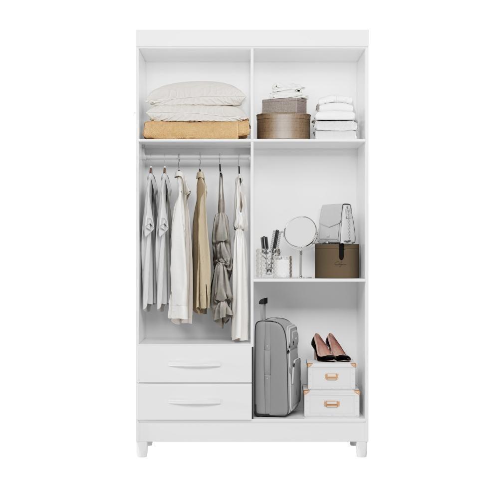 Guarda Roupa Com Espelho Valentina Branco Titanium Azul Rosa