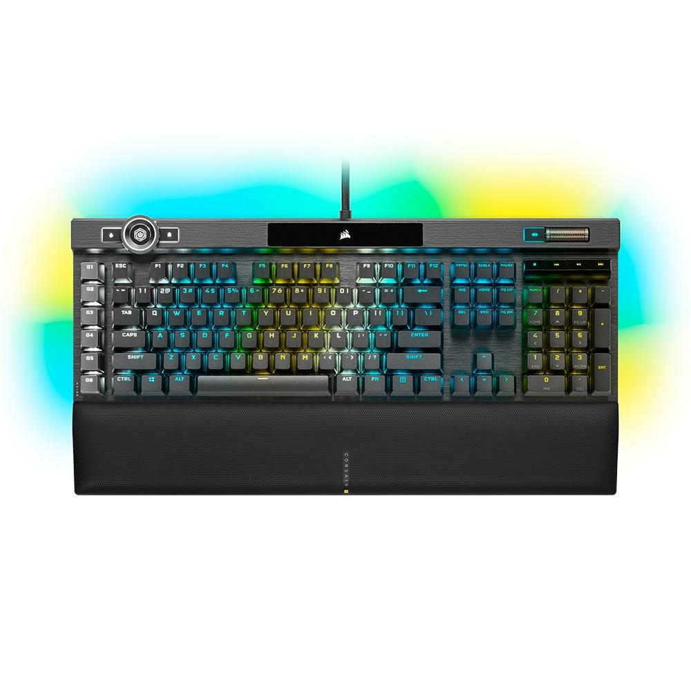 Miniatura Teclado Óptico-Mecânico Gamer Corsair K100 RGB, Switch OPX,  US - CH-912A01A-NA