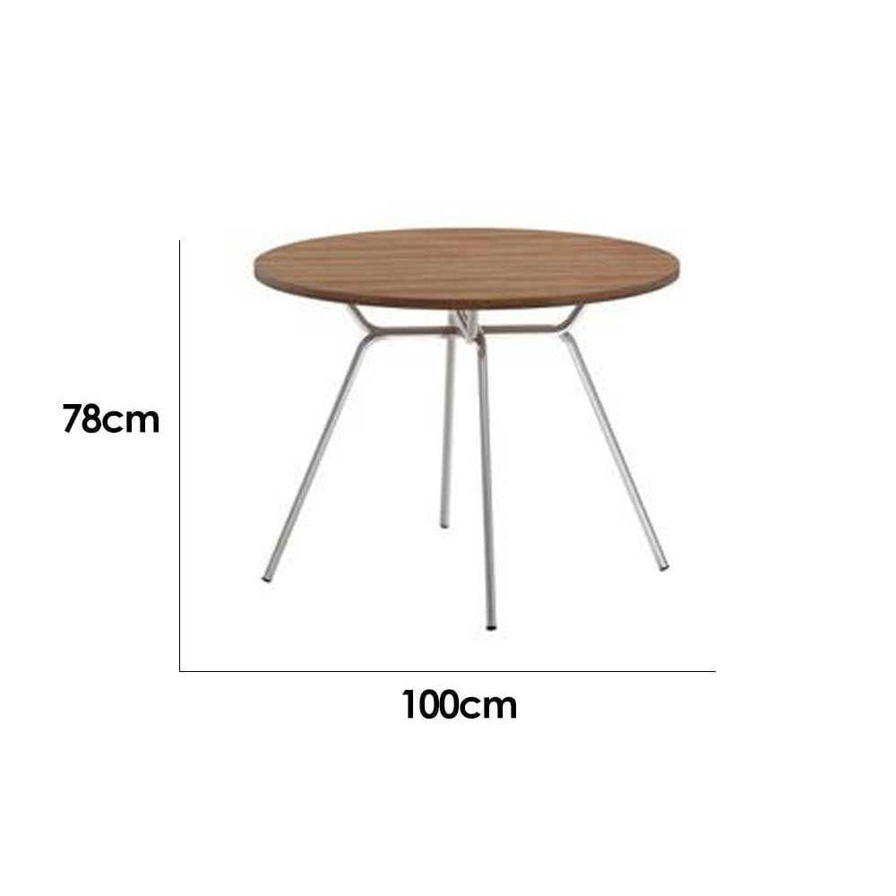 Miniatura Mesa Para Cozinha 1588 Aço C-tampo Madeirado 100cm Freijo C- Rose - Carraro