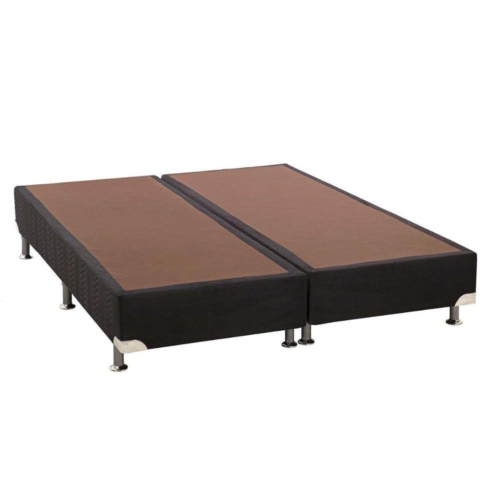 Miniatura Cama Box Base Queen Americana Suede Nero Black (158x198x23) - Ortobom