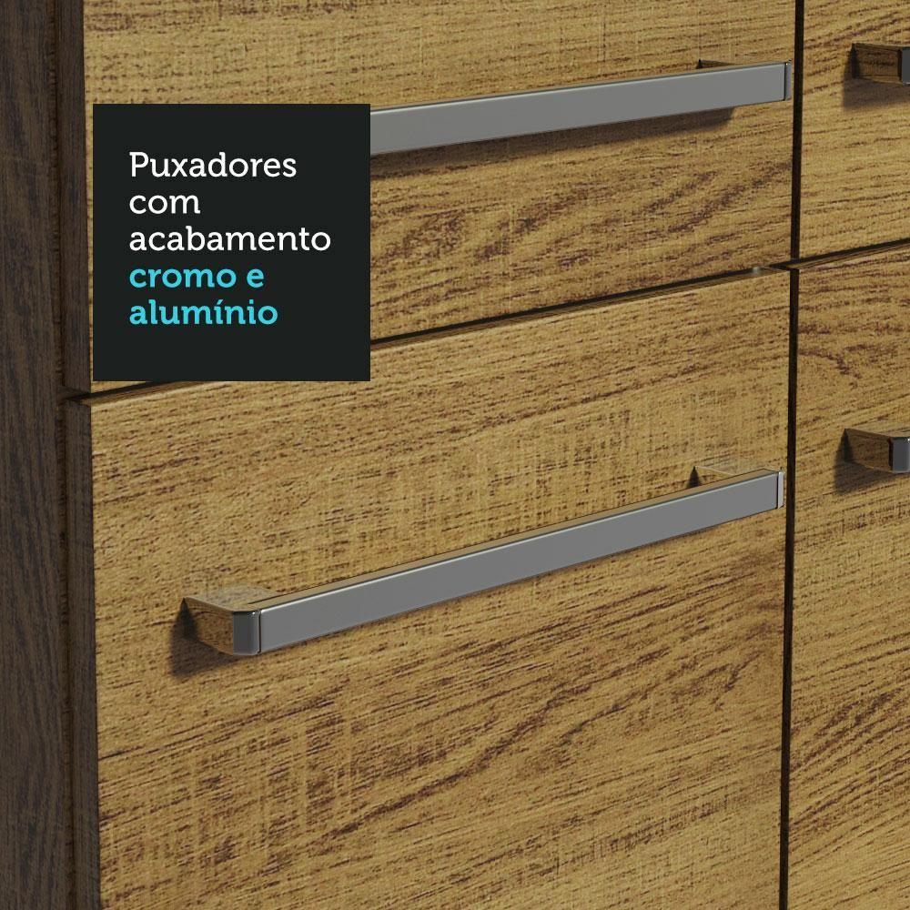 Armário De Cozinha Compacta 165cm Com Pia Rustic Emilly Madesa 06 Rustic