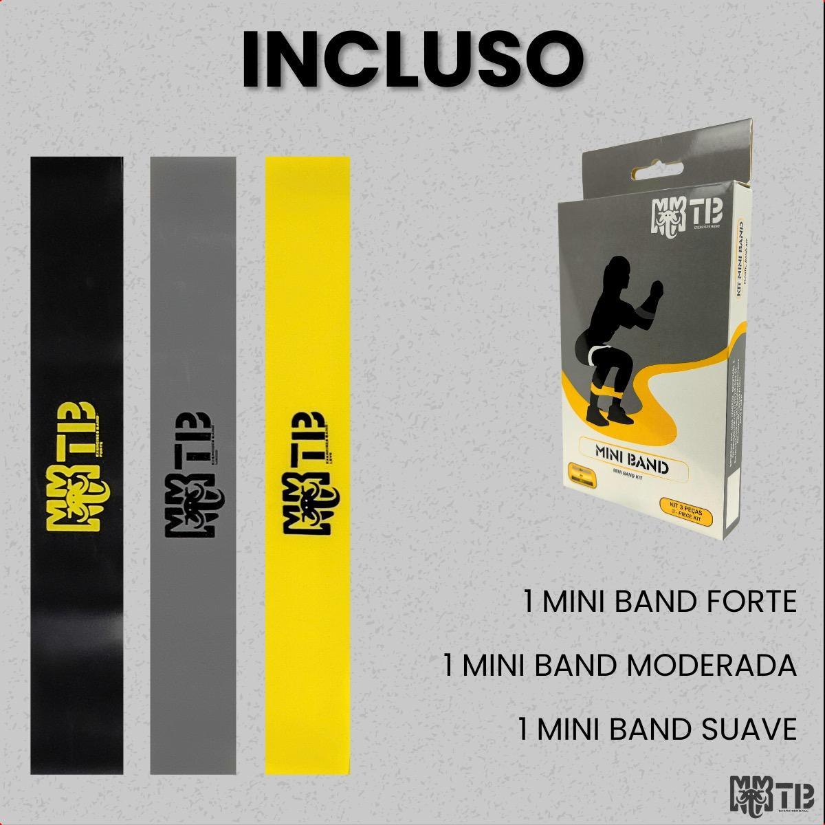 Miniatura Kit Elastico Exercicio Mini Band Treino Casa 3 Resistencia