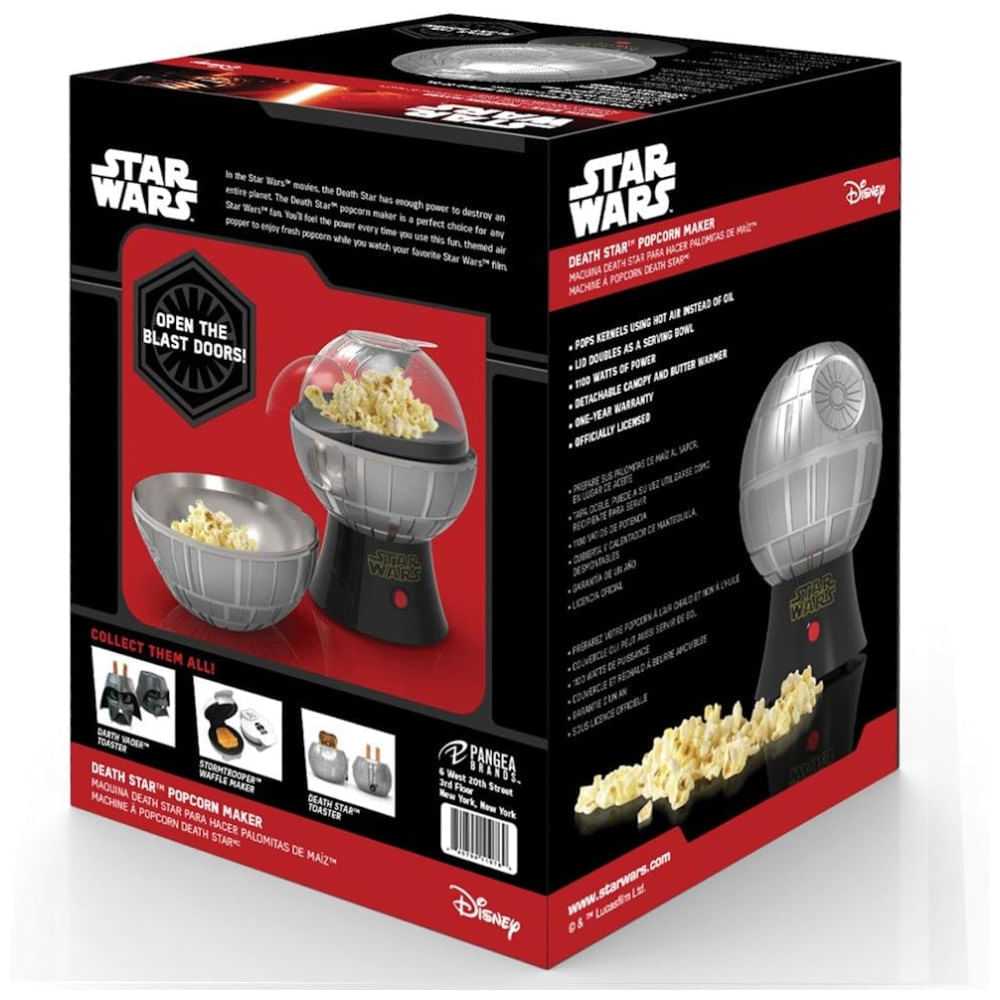 Miniatura Pipoqueira Elétrica com Tema Star Wars Death Star e Tigela Removível, 110V, Uncanny Brands, Cinza 110v