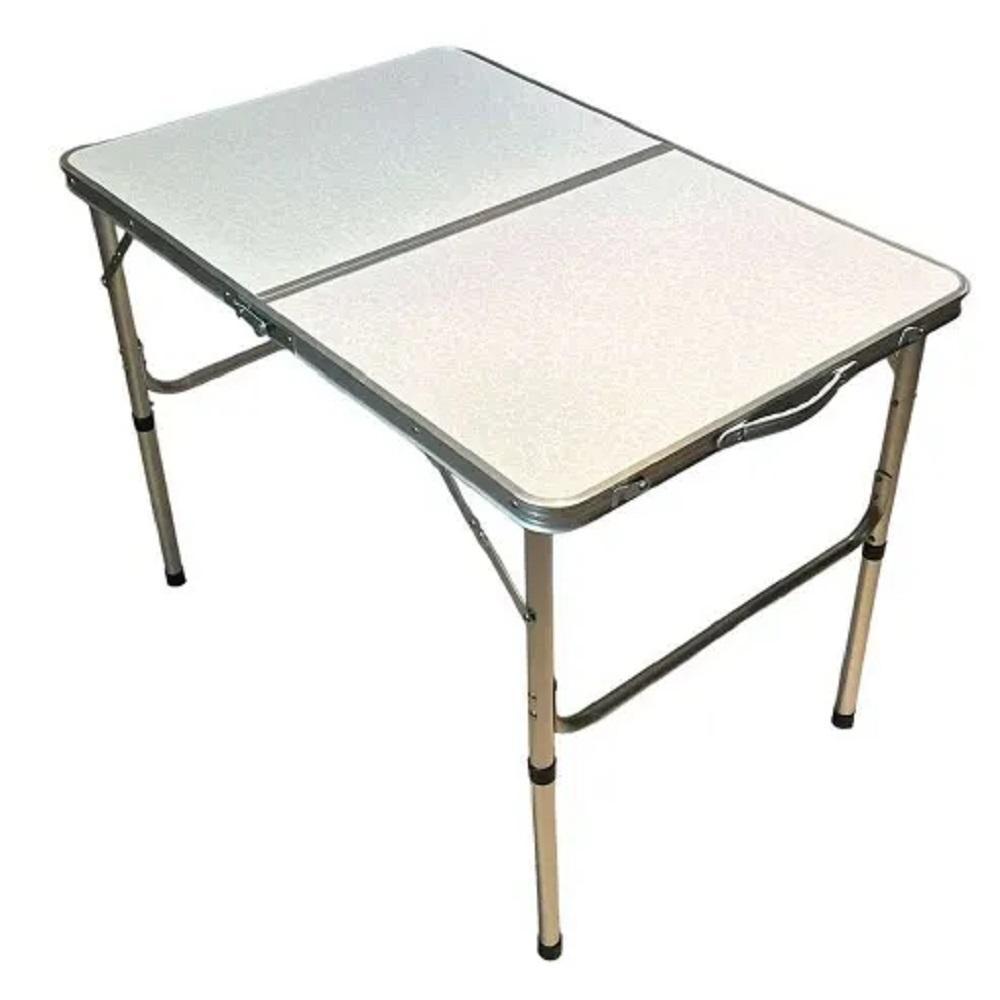 Miniatura Mesa Dobrável Vira Maleta De Alumínio E Mdf 90X60Cm Titanium