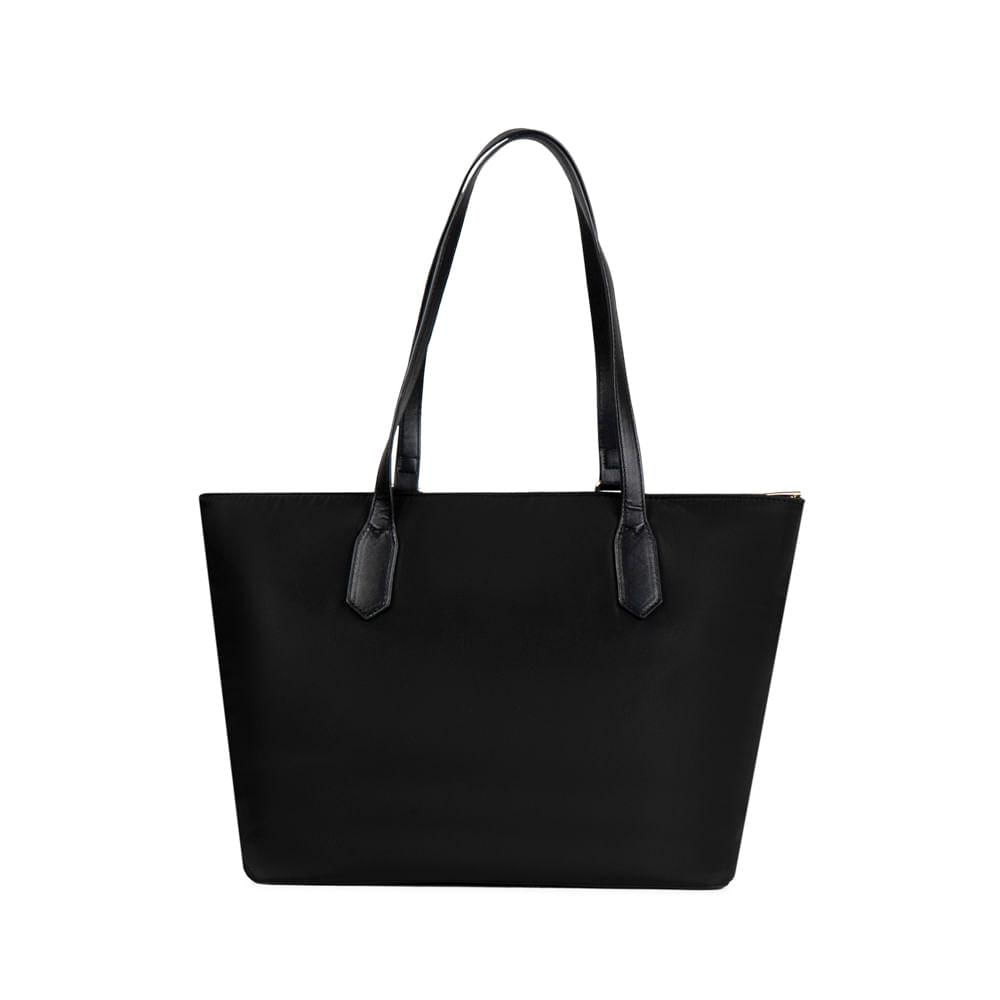 Miniatura Bolsa de Ombro Feminina Tote Nylon Premium Preta Preto
