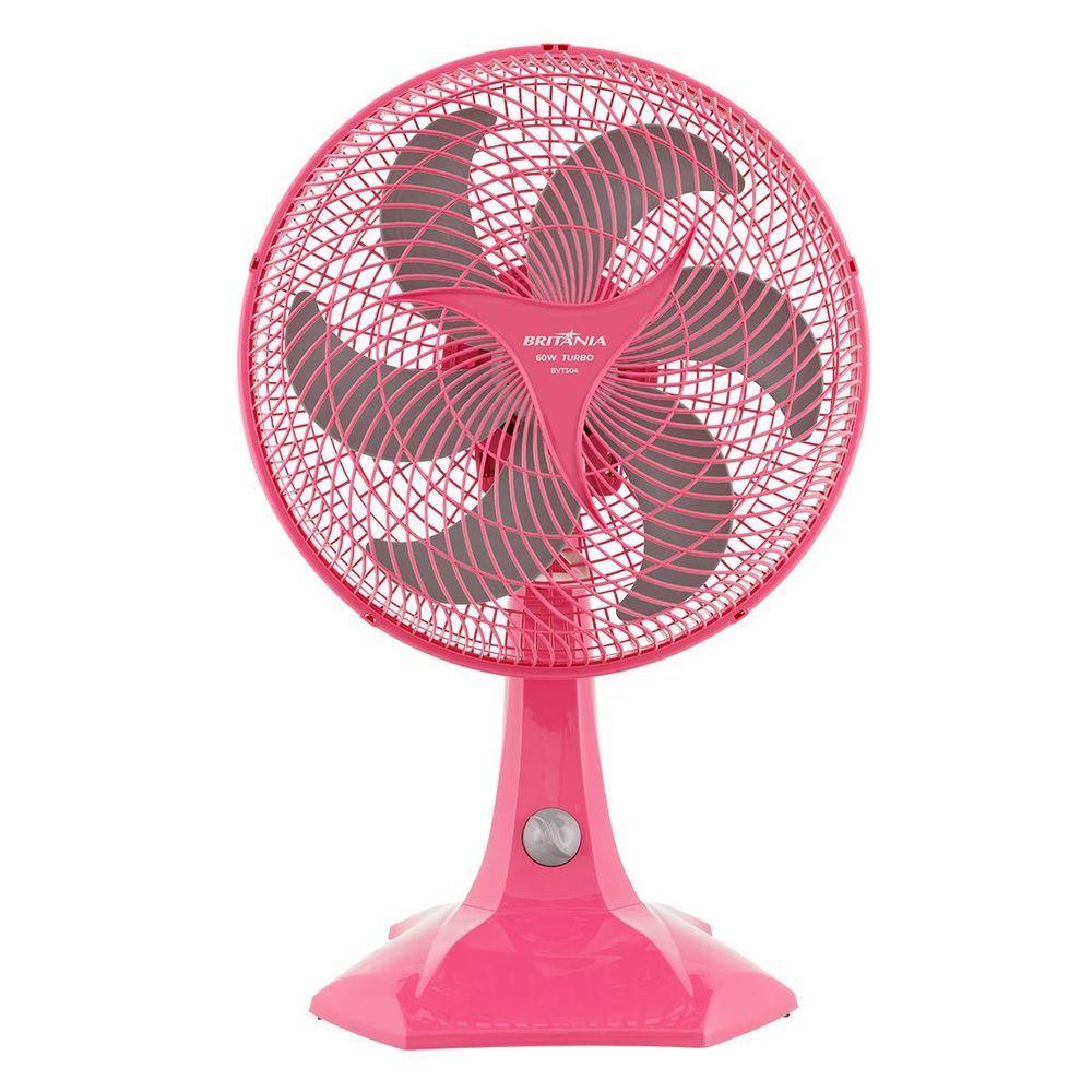 Miniatura Ventilador Britânia Rosa 60w Hélice Com 6 Pás Bvt304 220v