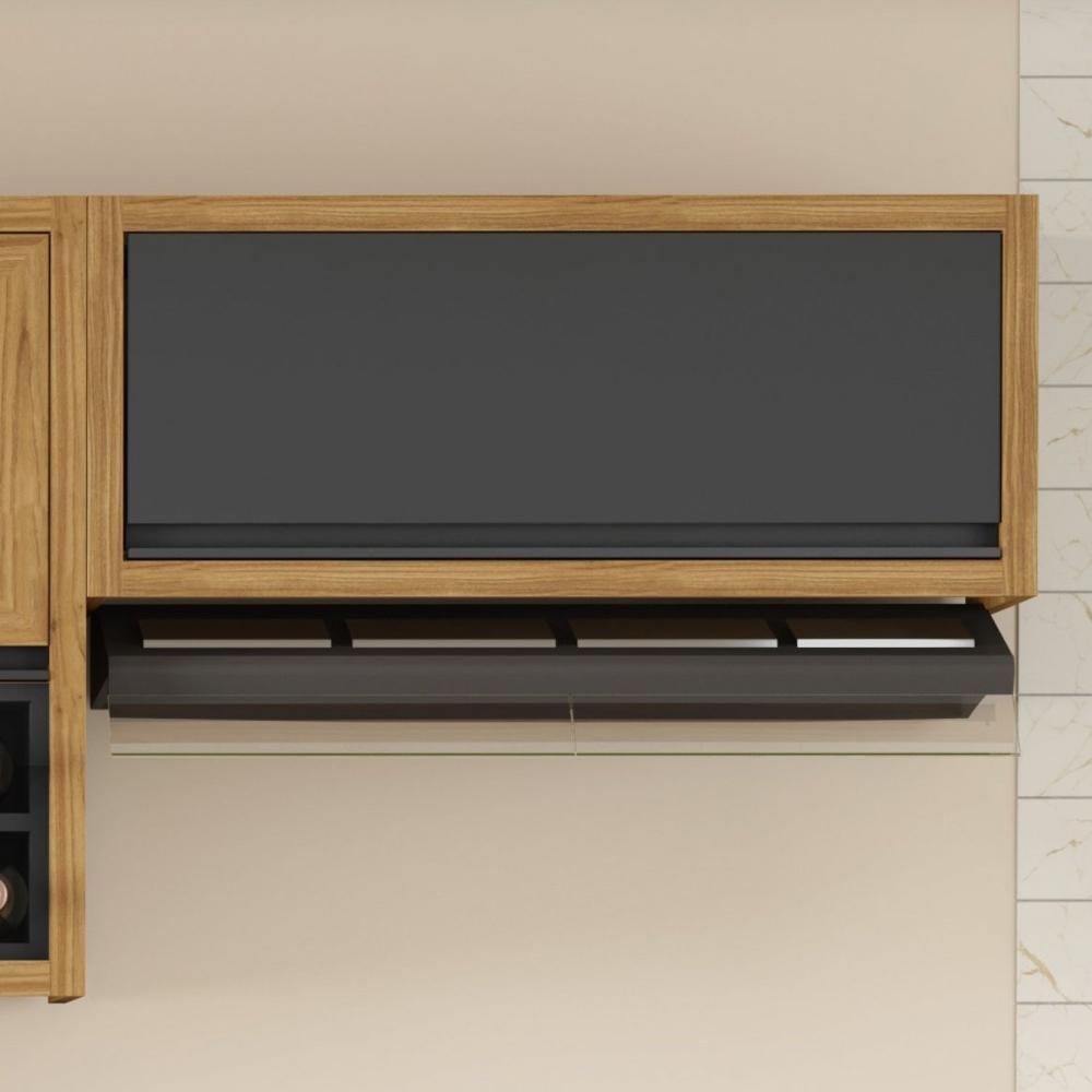 Miniatura Armário Aéreo 80cm 1 Porta Horizontal MDF Lisboa Itatiaia Freijo/Grafite Intenso