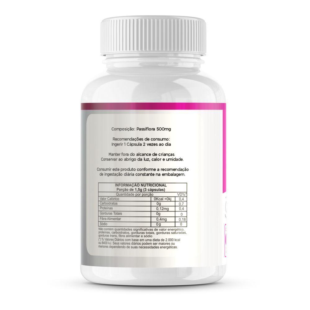 Miniatura Passiflora 500mg - 2 Potes Alívio Do Estresse E Sono Tranquilo Com Fórmula Natural!