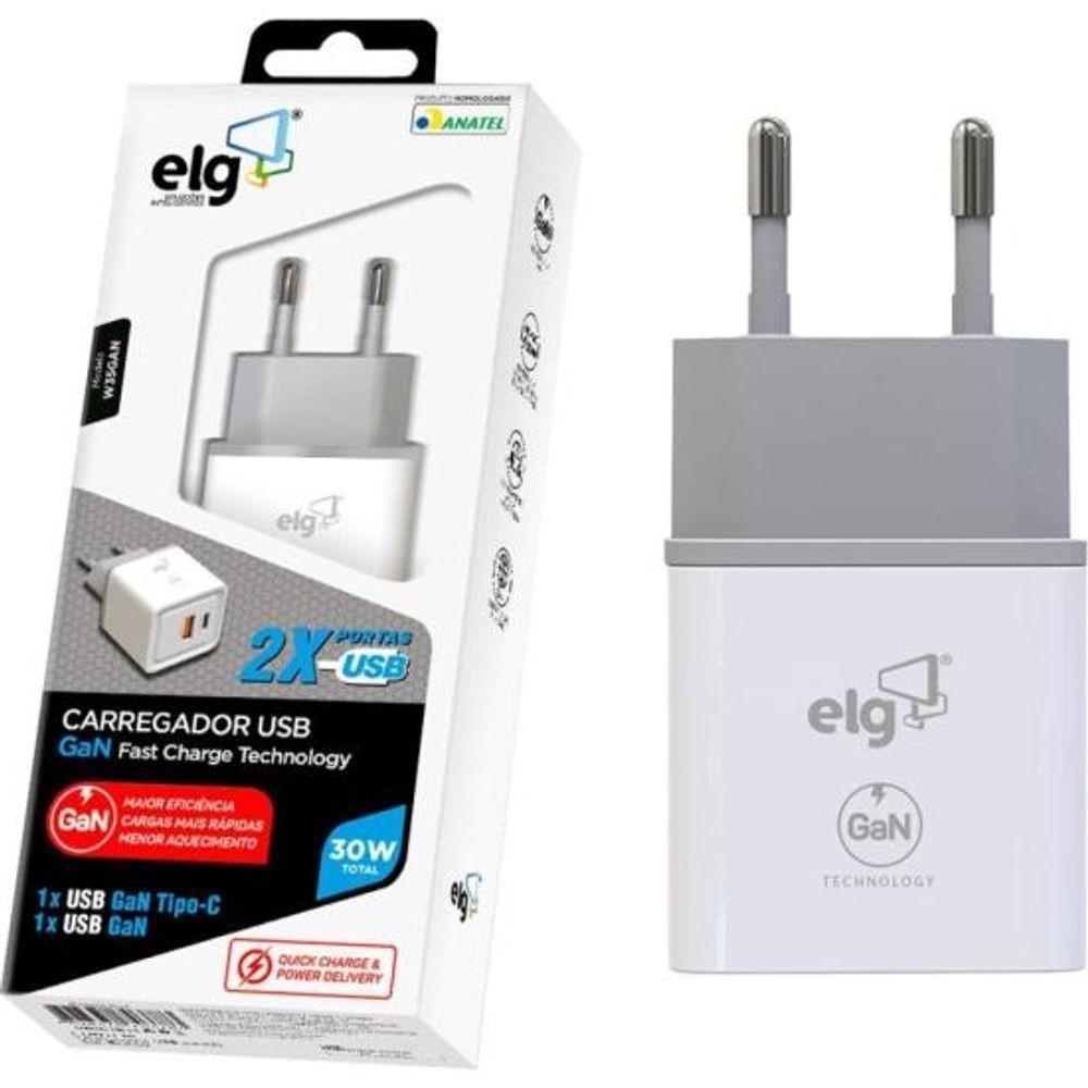 Miniatura Carregador 2 Usb 3a + 1 Pd W35gan Elg