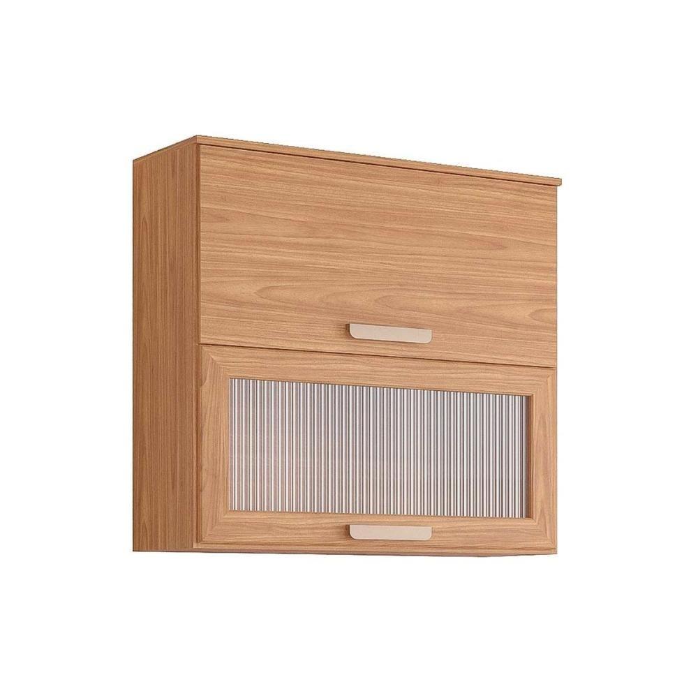 Miniatura Armário Aéreo P- Cozinha Basculantes C- 1 Vidro 80 Cm Freijo - Mgm