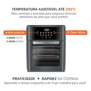 Fritadeira Air Fryer Oven Mondial AFON-12L-FG 12L Digital 2000W Cinza 110V