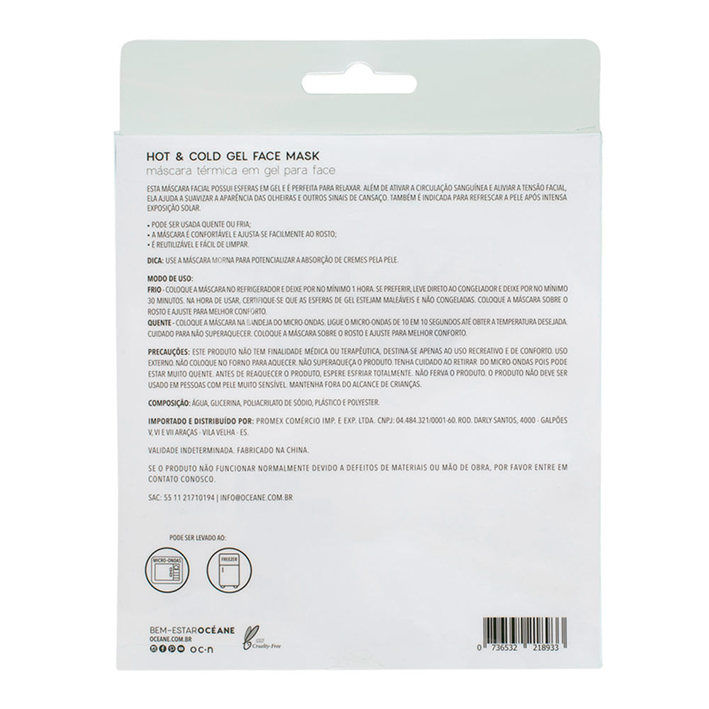 Miniatura Máscara Facial em Gel Océane Hot & Cold Face Mask 1 Un