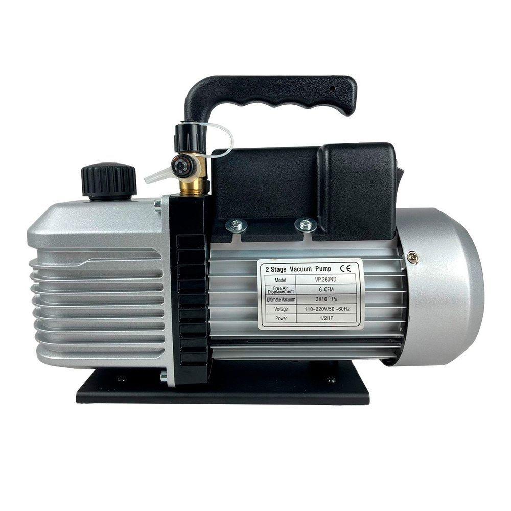 Bomba Vácuo Refrigeração Automotiva 6cfm Duplo Estágio 1-2hp