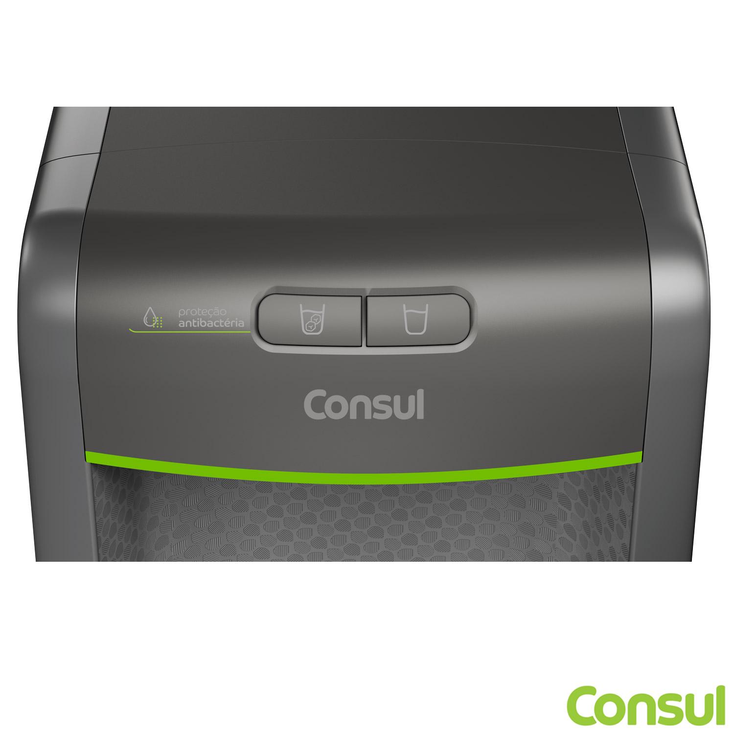 Miniatura Purificador de Água Consul Cinza Refrigerado, com Proteção Antibactérias - CPB34AF Bivolt