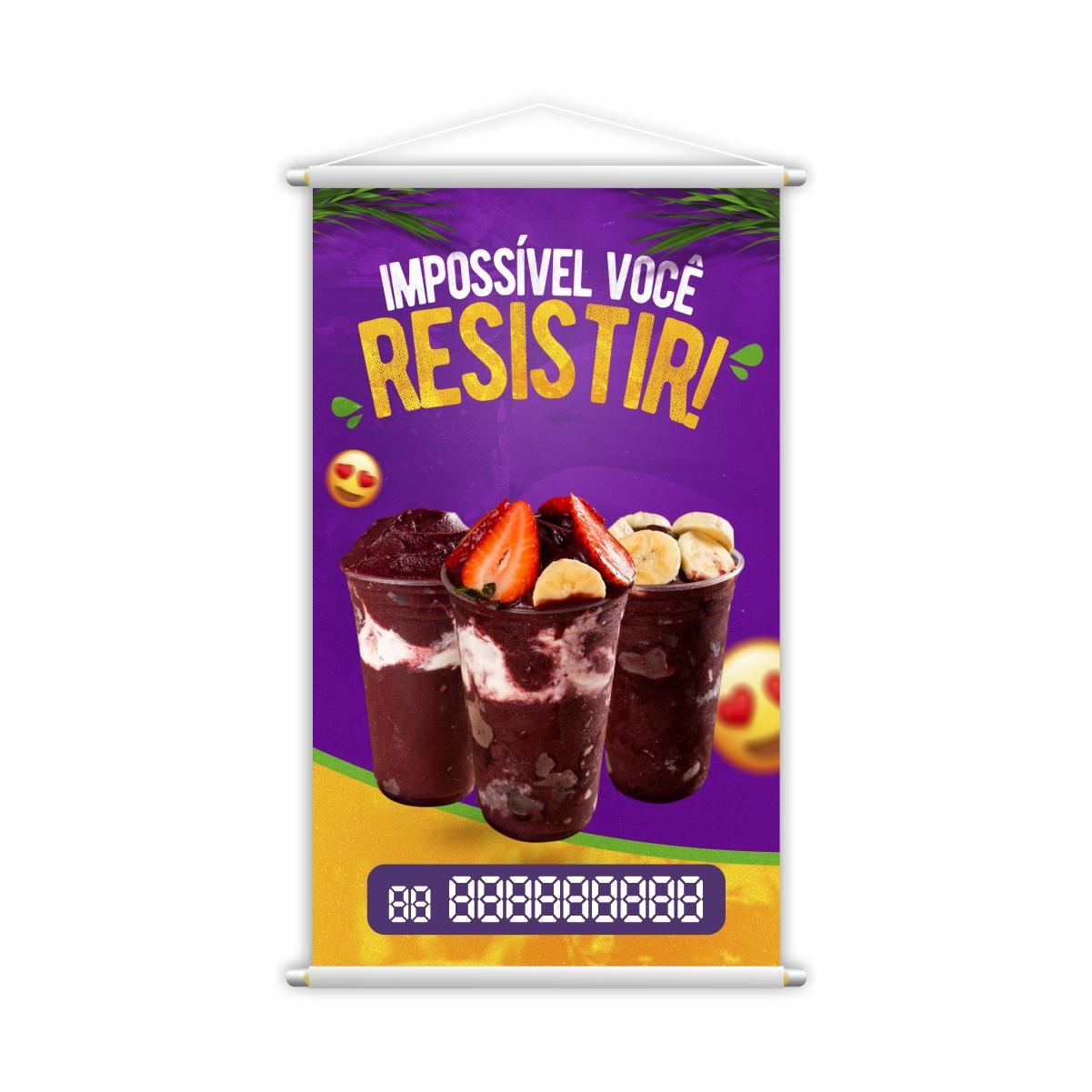 Miniatura Banner Açaí No Copo Complementos Tele 60X40Cm