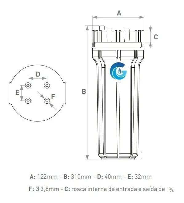 Miniatura Filtro Saída Poço Artesiano Retenção Areias Fina Gbf1800 Brc