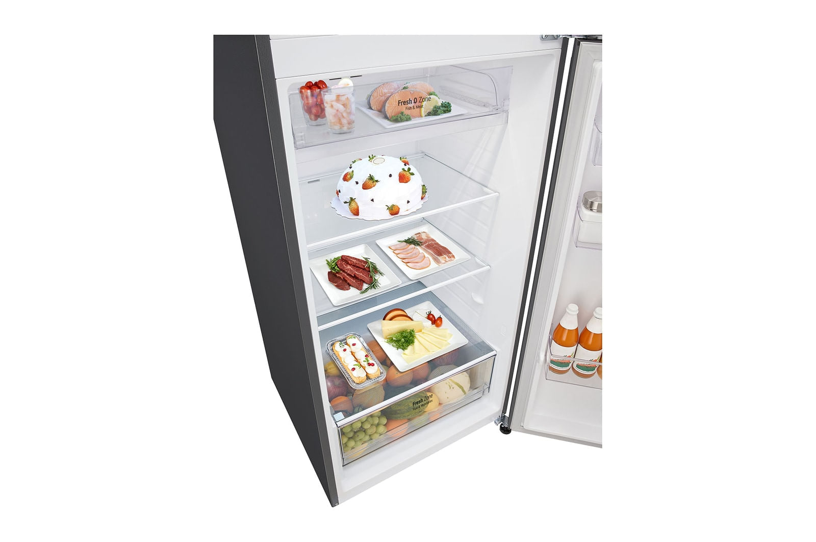 Geladeira LG Frost Free Inverter 461L Duplex Cor Inox Look - 220V