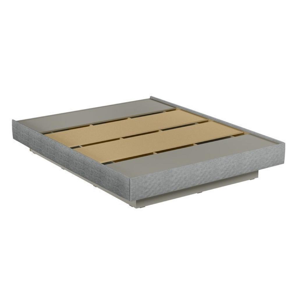 Miniatura Conjunto Cama Queen Bristol, Cabeceira e 2 Mesas de Cabeceira Buzios Carvalho/Cinza