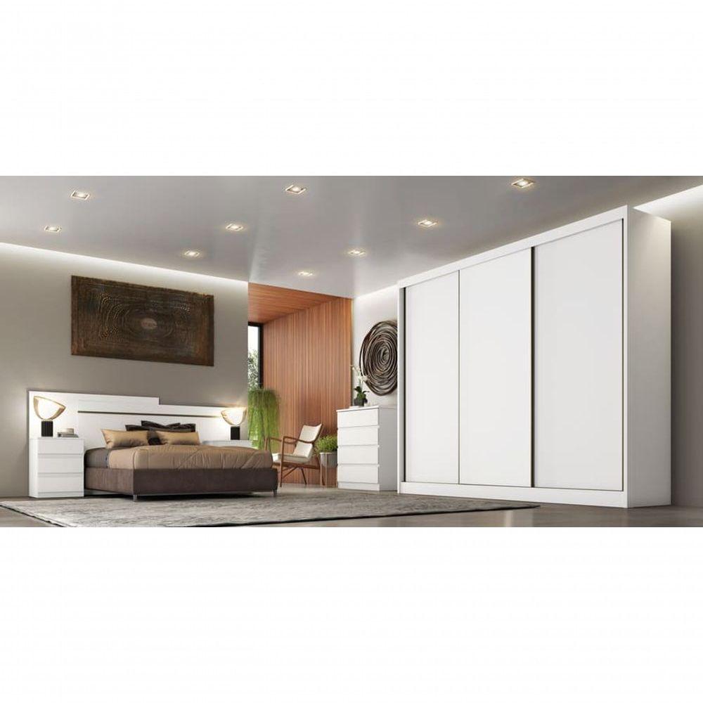 Miniatura Guarda Roupa Casal 3 Portas 6 Gavetas - Arezzo Plus-branco - Móveis Novo Horizonte