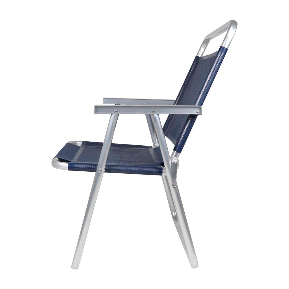 Miniatura Cadeira De Praia Oversize 140kg Alumínio Reforçada Larga Mor Azul