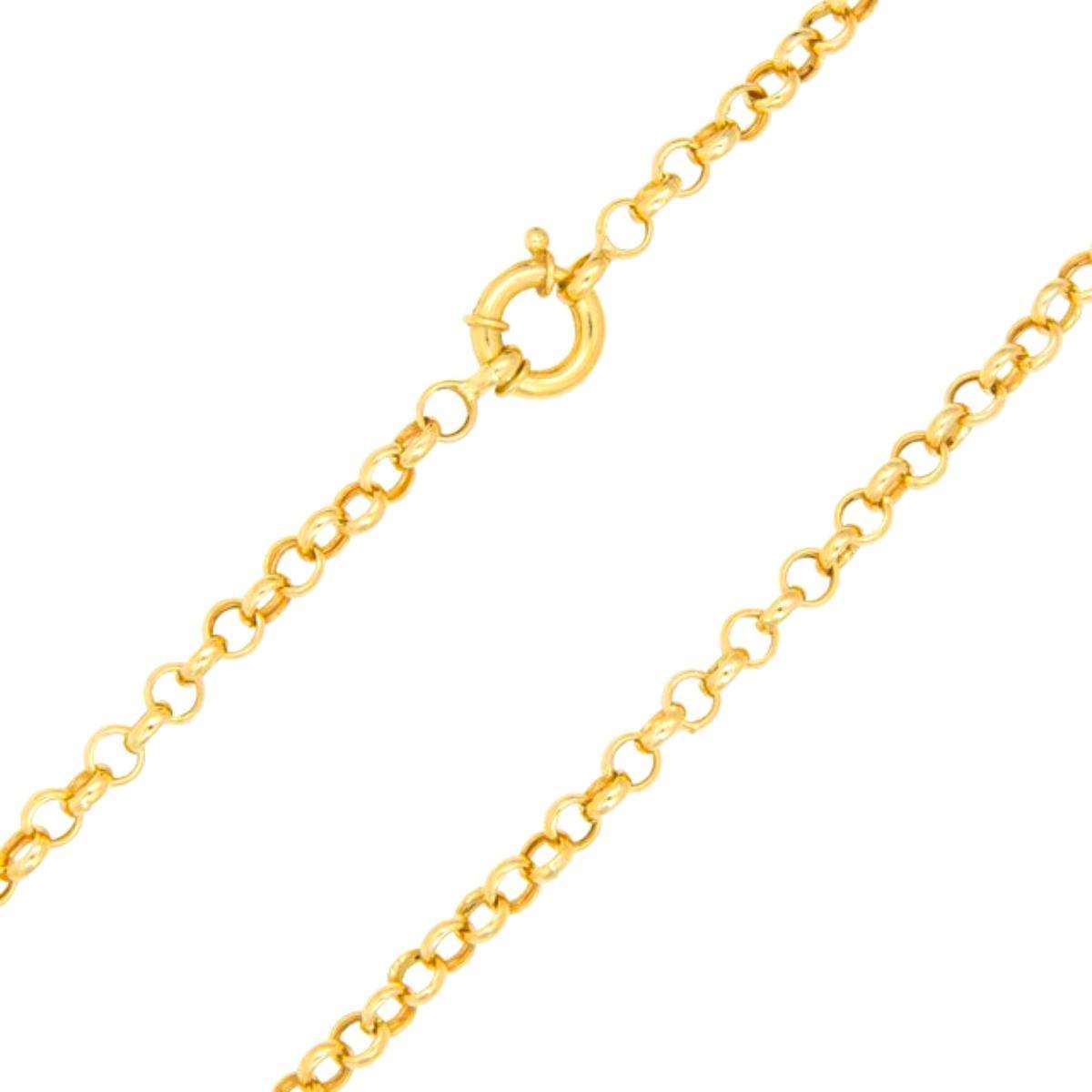 Miniatura Corrente Masculina Elo Português Banhada A Ouro 2Mm X 60Cm
