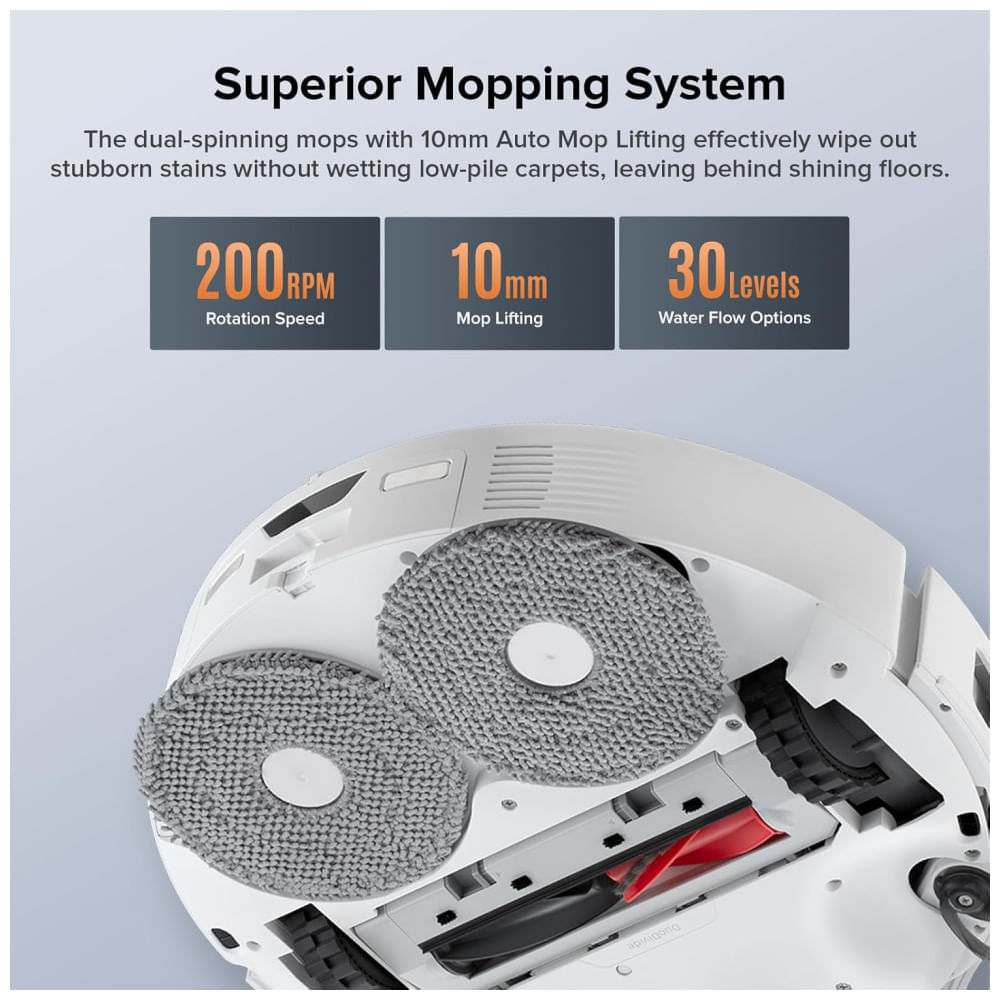Robô Aspirador e Esfregão Roborock Qrevo Edge S5A, 17kPa, Sem Embaraço, Escova DuoDivide, FlexiArm, Lavagem Quente, 3 em 1