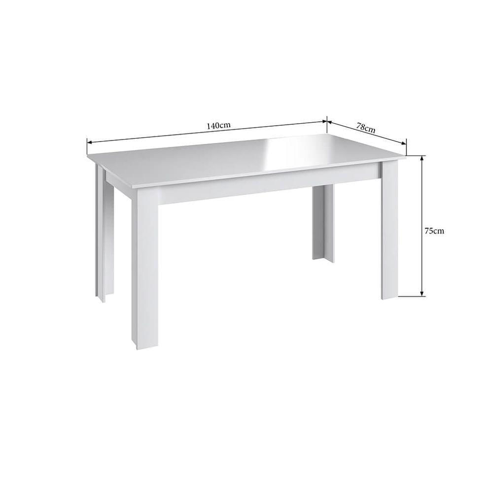 Miniatura Conjunto Mesa Fixa Com 4 Cadeiras Mdf Branco