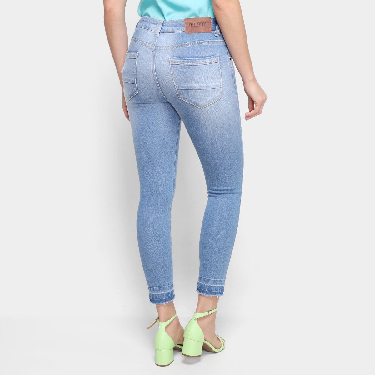 Miniatura Calça Jeans Skinny Oh, Boy Estonada Feminina Azul - 36