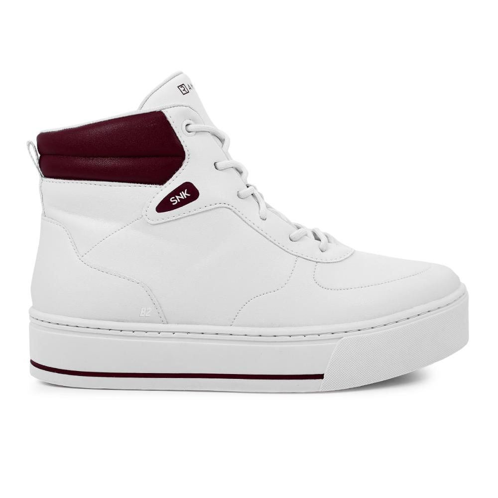 Miniatura Tênis Ramarim Cano Alto Branco / Vinho - 34