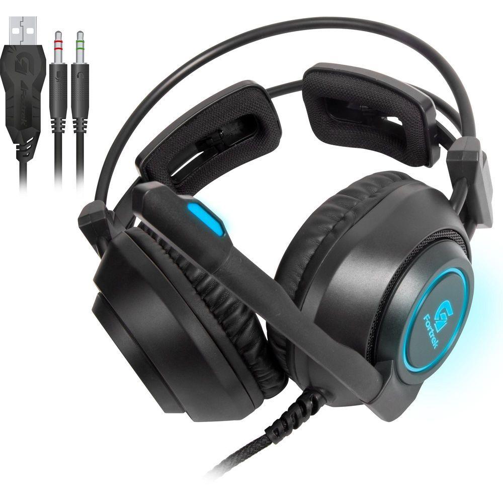 Miniatura Headset Gamer Fortrek Vickers P2 + Usb Rgb Preto